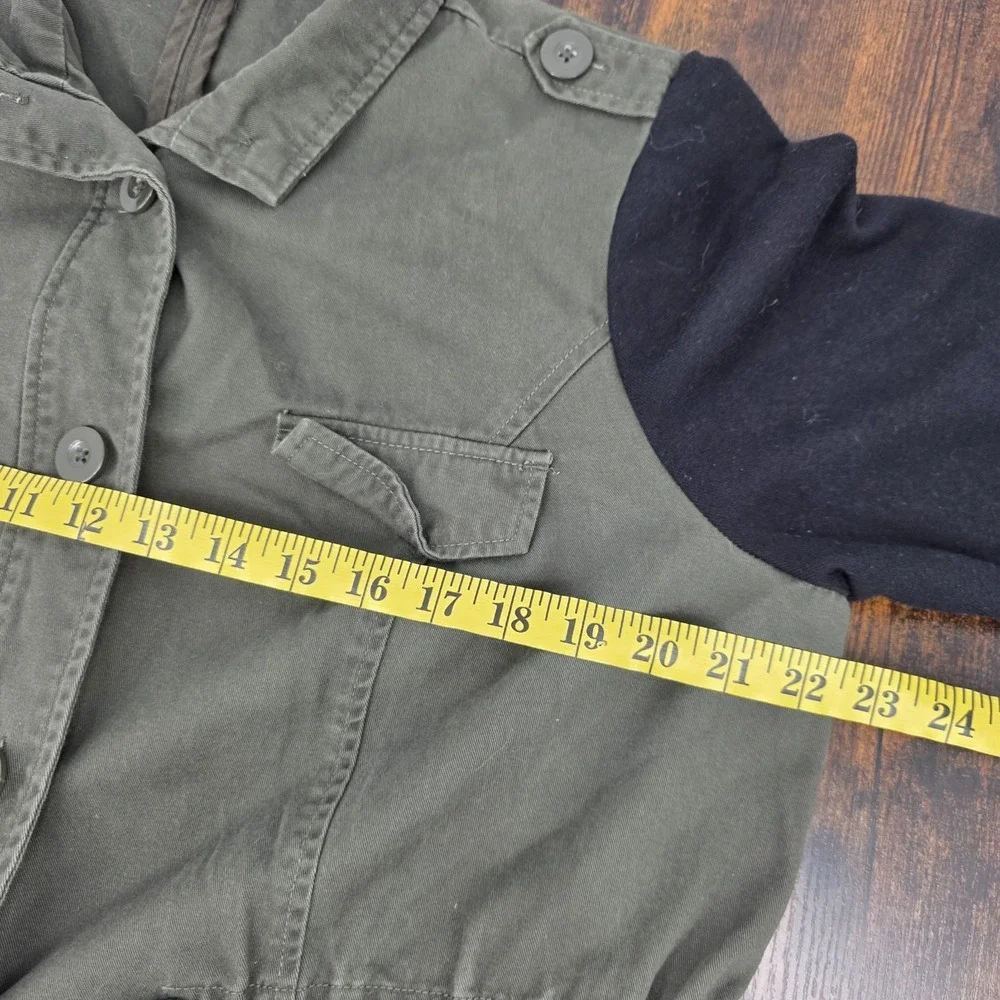 Torrid Military Shirt Jacket Olive Drab‎ Green Utility Black Sleeves Womens 00 - Picture 5 of 7